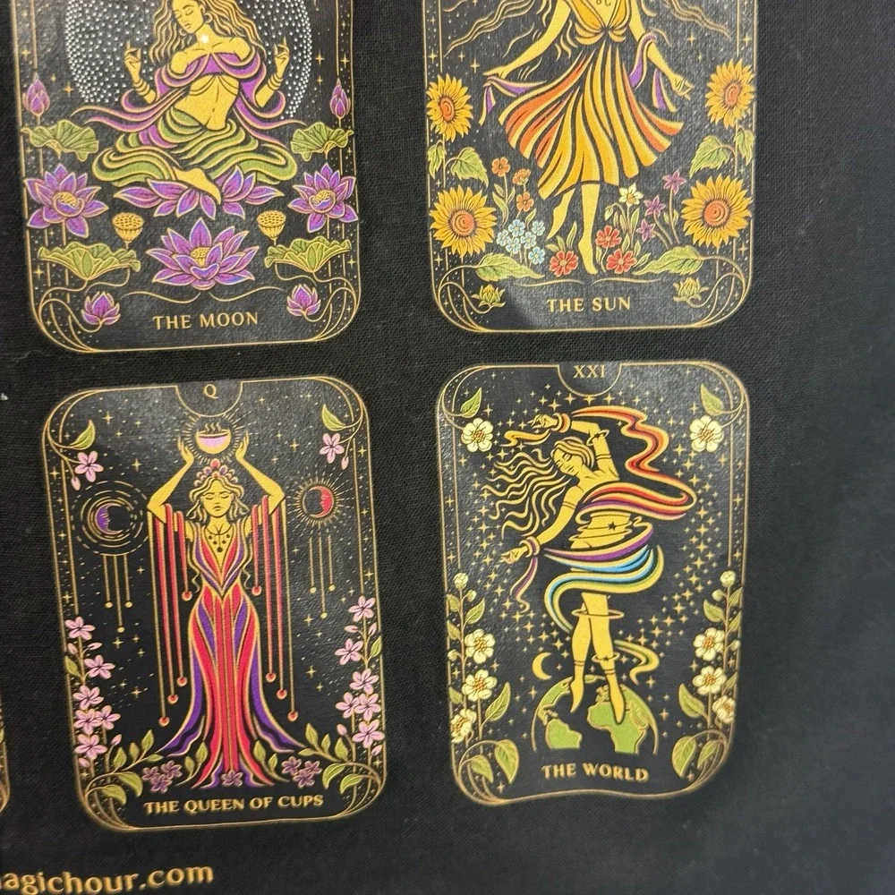 Club Magic Hour Tarot Card Tote Bag Black Cotton Astrology Witchy Occult